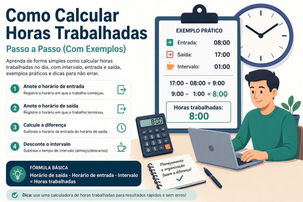 Como Calcular Horas Trabalhadas Passo a Passo
